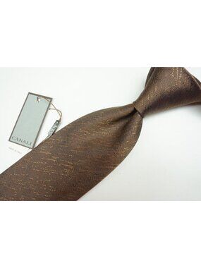 Canali Cinnamon Tawny Brown Woven Silk Tie Brand New With Tags